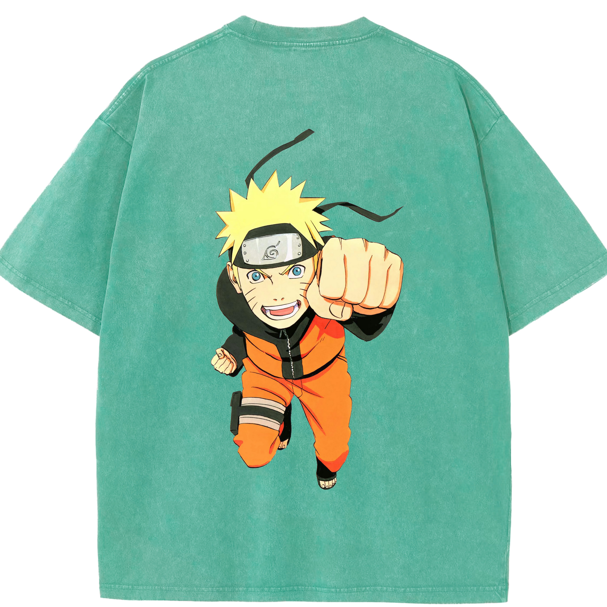 （画像用） NARUTO -ナルト- うずまき ナルト Uzumaki Naruto 綿100% ヴィンテージ風 半袖Tシャツ（背面プリント）